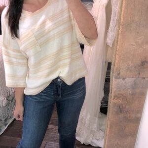 Striped knit boho sweater size medium oversized
